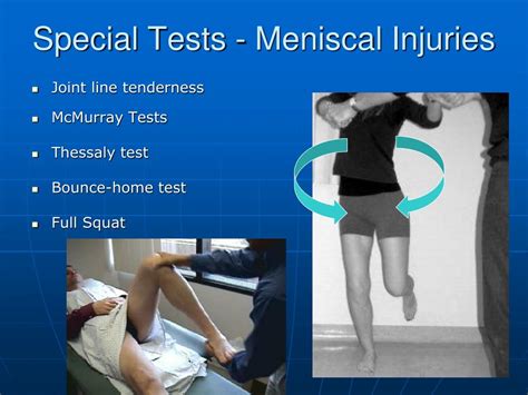 meniscus injury special test